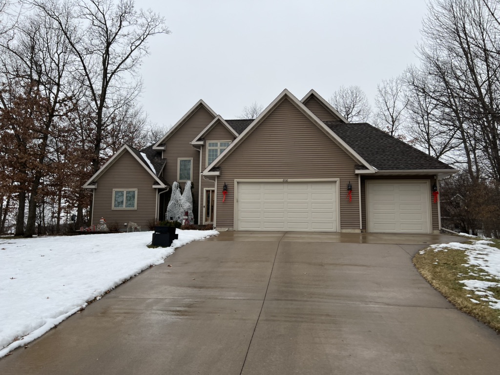 GAF Timberline HDZ Roof Replacement with GAF Timbertex Hip & Ridge Caps and Velux FS Fixed Skylights in Waupaca, WI