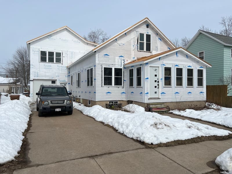 Mastic Carvedwood Premium Vinyl Lap Siding, Mastic Board & Batten Vertical Vinyl Siding, Azek PVC Overhead Garage Door Frame in Stevens Point, WI